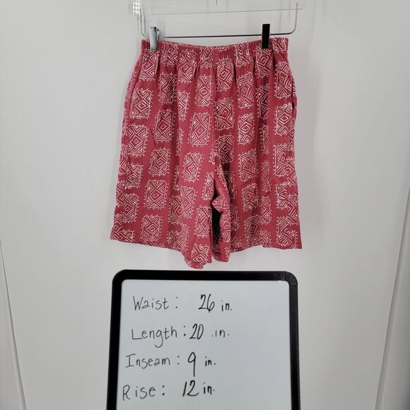 Cotton Connection Shorts Women's Medium Pull On Pink White Geo Print Vintage - Picture 6 of 6